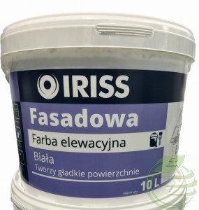 FARBA ELEWACYJNA  FASADOWA 10L BIAŁA - IRISS 