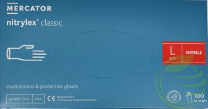 RĘKAWICE NITRYLOWE JEDNORAZOWE 100 szt ROZMIAR- L